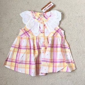 Girls Bit’z Kids Plaid Lace Blouse NWT 3-4